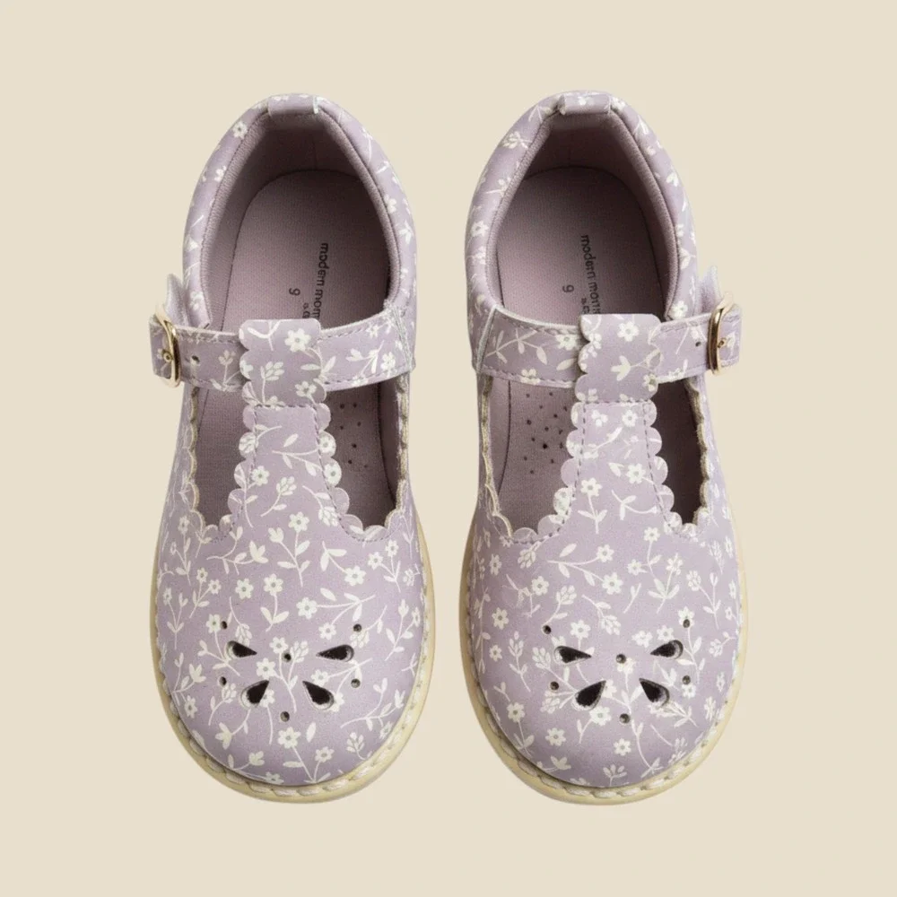Modern Moments by Gerber Girls Purple Floral T-Strap Mary Jane Shoes Size 9c